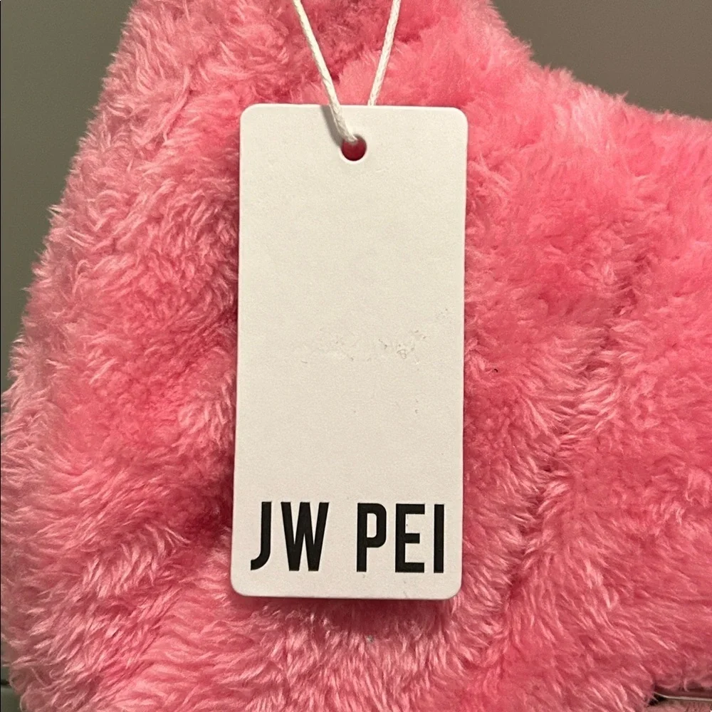 JW PEI Gabbi Terry Ruched Pink Faux Fur Fuzzy Hobo Handbag Revolve
